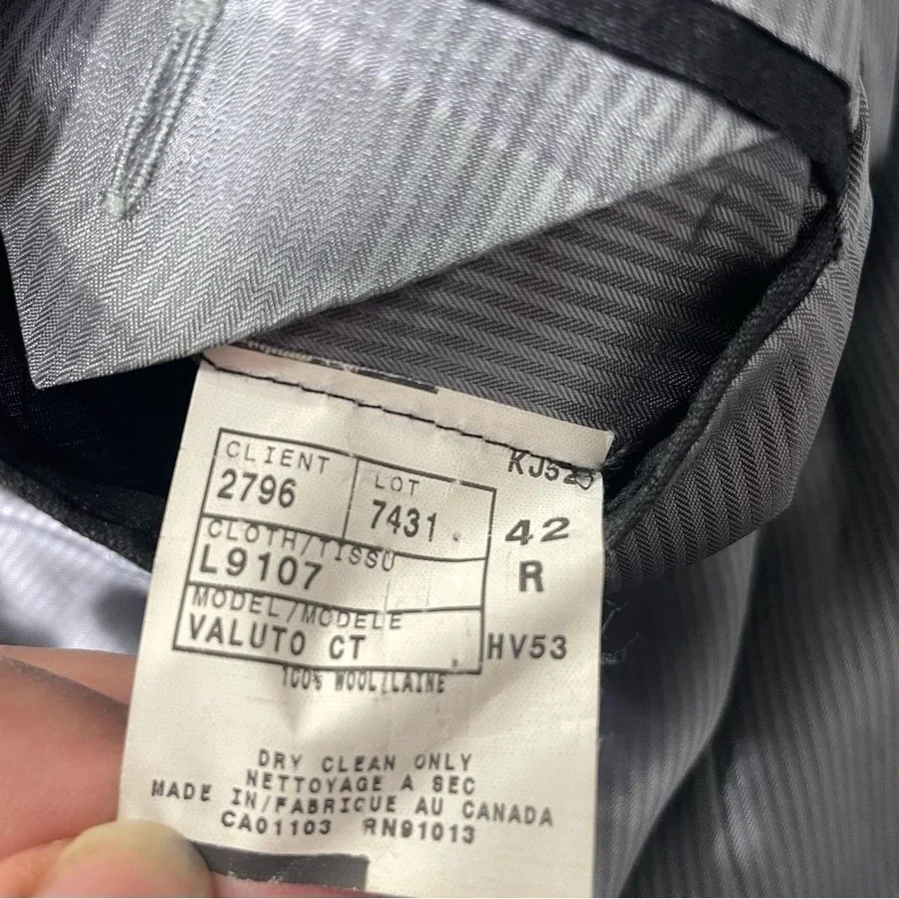 Jack‎ Victor Pinstriped Loro Piana Wool Valuto CT Blazer Jacket Sz 42R